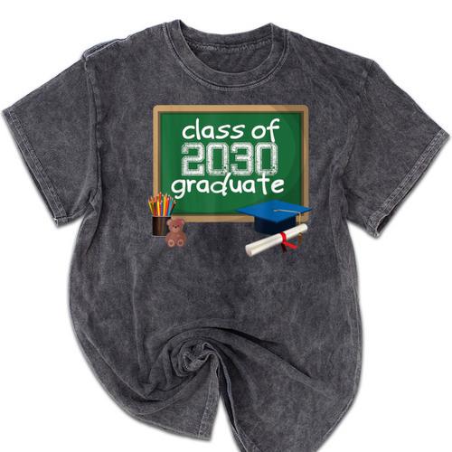 Class Of 2030 TShirt Kindergarten Graduation Tee 2018 Mineral Wash Tshirts - Best Gift Smart