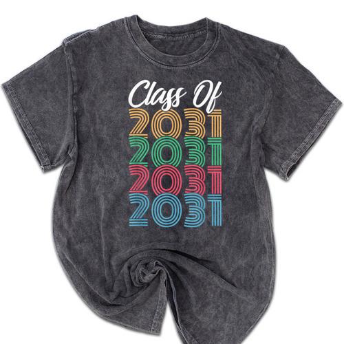 Class Of 2031 Kindergarten Graduation T Shirt Mineral Wash Tshirts - Best Gift Smart