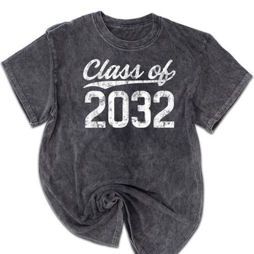 Class Of 2032 Grow With Me Graduation Mineral Wash Tshirts - Best Gift Smart