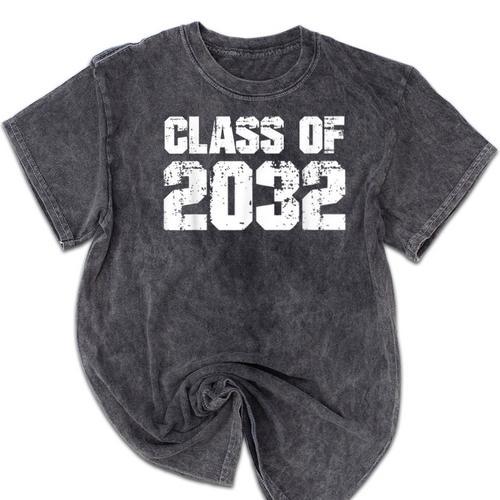 Class Of 2032 High School College Graduation Reunion T-Shirt Mineral Wash Tshirts - Best Gift Smart