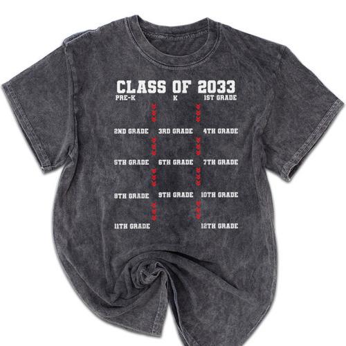 Class Of 2033 Graduation With Space For Hand Prints Mineral Wash Tshirts - Best Gift Smart