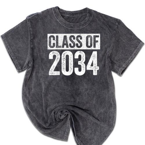 Class Of 2034 Shirt Senior 2034 Graduation Mineral Wash Tshirts - Best Gift Smart