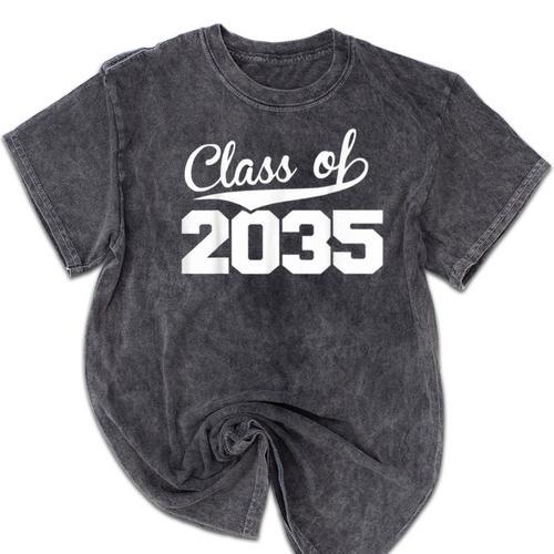 Class Of 2035 Kid To Adult Future Years Graduation Keepsake Mineral Wash Tshirts - Best Gift Smart