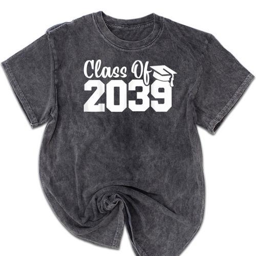Class Of 2039 Senior 2039 Kindergarten To Graduation Mineral Wash Tshirts - Best Gift Smart