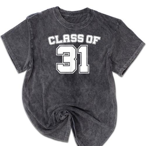 Class Of 31 2031 School Tee Shirt Graduation Class Party Mineral Wash Tshirts - Best Gift Smart