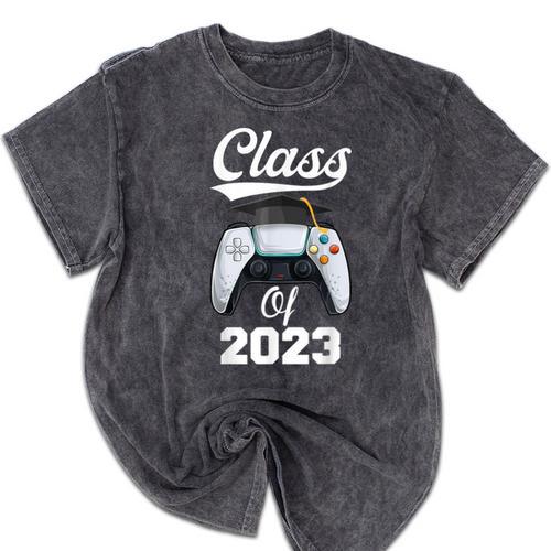 Class Of Gamer 2023 Shirt Graduation Game Boy Graduate Mineral Wash Tshirts - Best Gift Smart