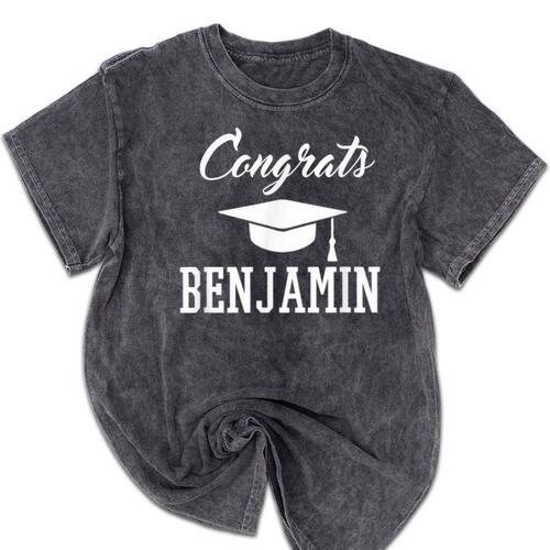 Congrats Benjamin College High School Graduation Mineral Wash Tshirts - Best Gift Smart
