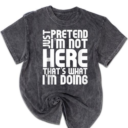 Cool Introvert Just Pretends I'm Not Heres Mineral Wash Tshirts - Raresse