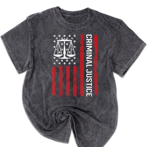 Criminal Justice Major College Student Graduate Graduation Mineral Wash Tshirts - Best Gift Smart