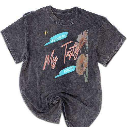 Cultural Flavor Memory Floral Nostalgia Garden Sentiment Mineral Wash Tshirts - Figerry