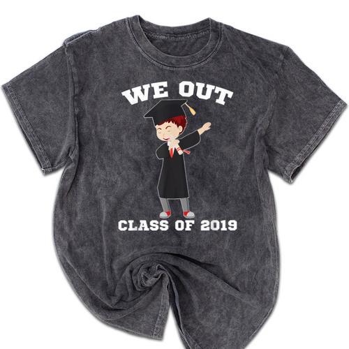 Dabbing Graduation Boy Class Of 2019 We Out Mineral Wash Tshirts - Best Gift Smart