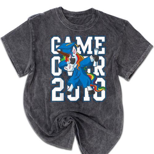 Dabbing Graduation Class Of 2018 T Shirt Unicorn Dab Mineral Wash Tshirts - Best Gift Smart