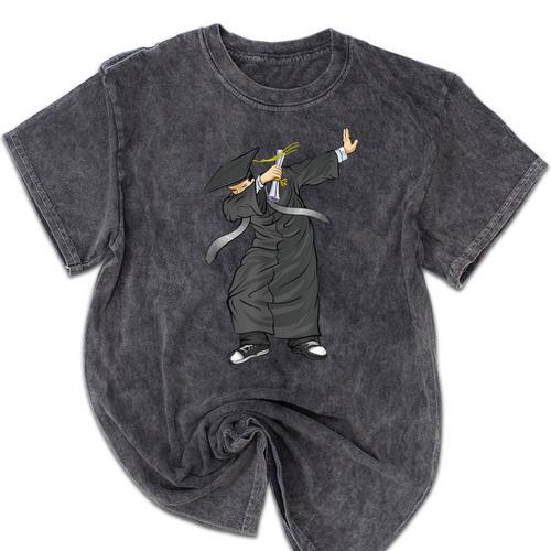Dabbing Graduation Class Of 2024 Men Graduation Mineral Wash Tshirts - Best Gift Smart