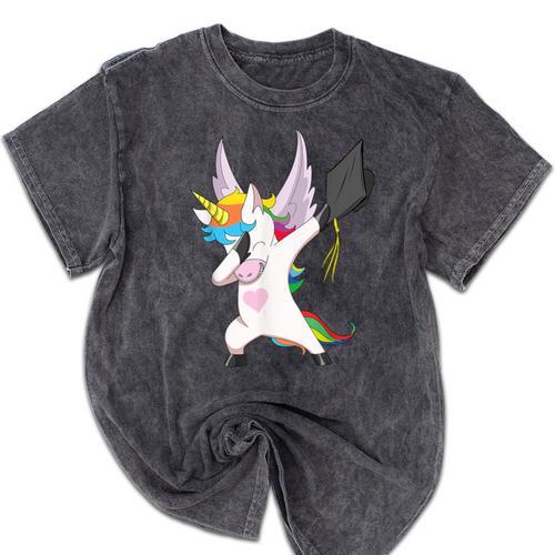 Dabbing Unicorn Graduation Class Of 2019 Women Mineral Wash Tshirts - Best Gift Smart