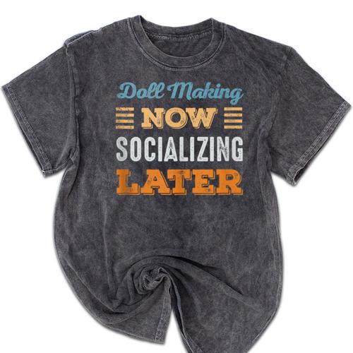 Doll Making Now Minimal Socializing Introvert Vintage Mineral Wash Tshirts - Raresse