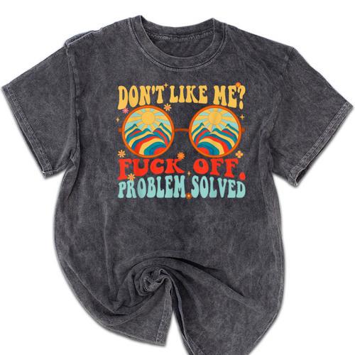 Don't Like Me Antisocial Introvert & Anti Social Mineral Wash Tshirts - Raresse