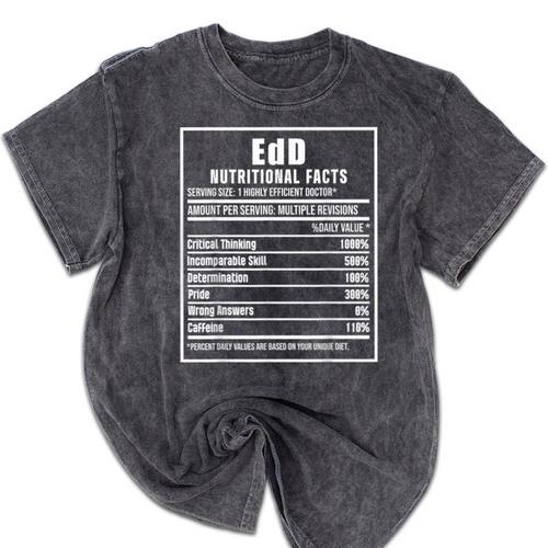 EdD Doctor Of Education Nutrition Doctorate Graduation Mineral Wash Tshirts - Best Gift Smart