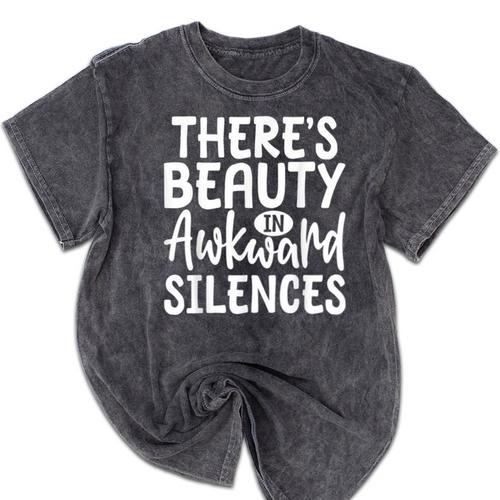 Embracing Awkward Silences Introvert Humor Antisocial Mineral Wash Tshirts - Raresse