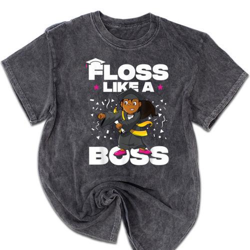 Floss Like A Boss Shirt Class Of 2019 Graduation Kids Mineral Wash Tshirts - Best Gift Smart