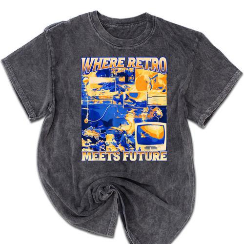 Frutiger Aero Retro Vibes Y2K 90's Vibes Mineral Wash Tshirts - Figerry