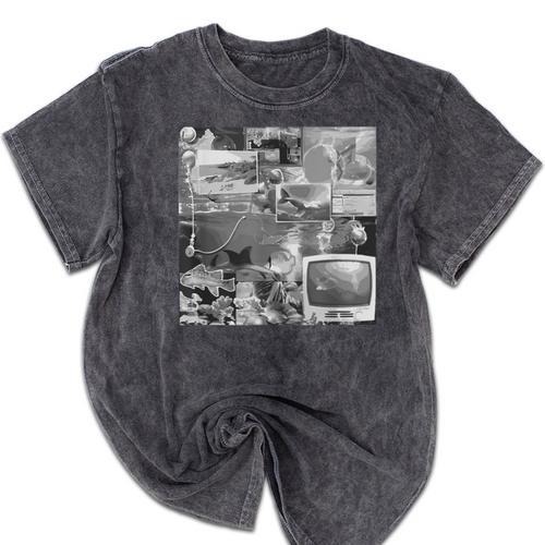 Frutiger Aero Y2K Old School Retro Vibes Mineral Wash Tshirts - Figerry