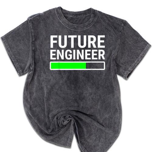 Future Engineer Loading Bar Cool Graduation Mineral Wash Tshirts - Best Gift Smart