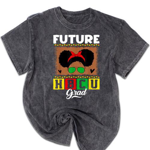 Future HBCU Grad HBCU Tomorrow Girl Graduation Kids Mineral Wash Tshirts - Best Gift Smart