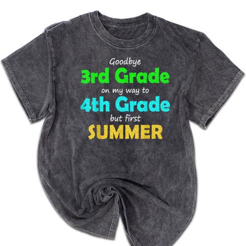 Goodbye 3rd Grade On My Way To 4th Grade 2022 Graduation Mineral Wash Tshirts - Best Gift Smart