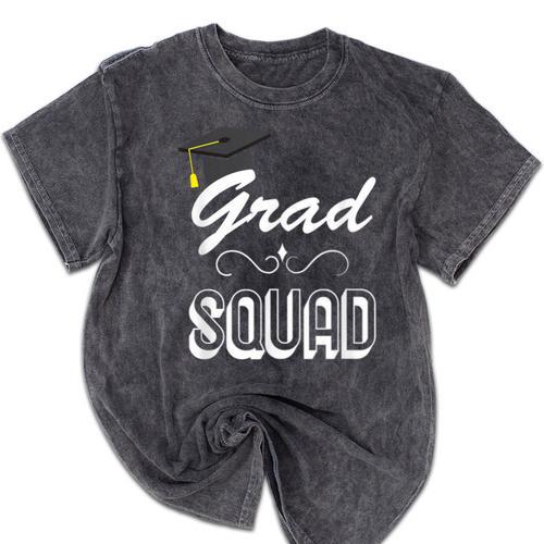 Grad Squad Cute Graduation Mineral Wash Tshirts - Best Gift Smart