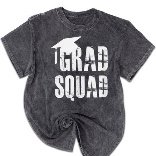 Grad Squad Graduate Graduation T-Shirt Graduation Idea Mineral Wash Tshirts - Best Gift Smart