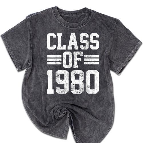 Graduation Class 1980 Mineral Wash Tshirts - Best Gift Smart