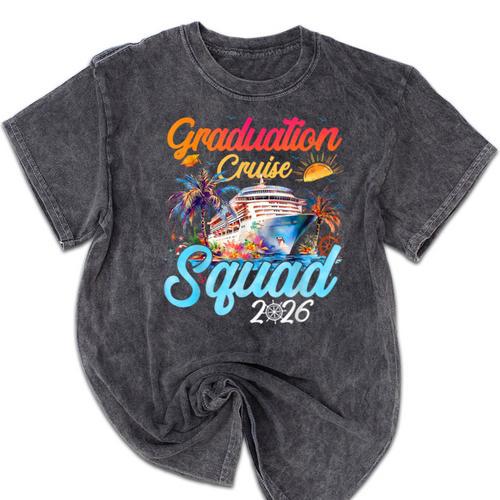 Graduation Cruise Squad 2026 Cruising Graduation Mineral Wash Tshirts - Best Gift Smart
