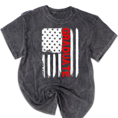 Graduation High School College Flag Graduate T Shirt 2018 Mineral Wash Tshirts - Best Gift Smart