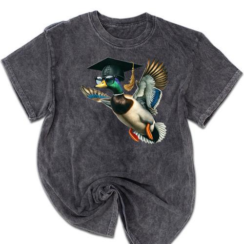 Graduation Mallard Duck Hunter Hunting Season Grad Hunting Mineral Wash Tshirts - Best Gift Smart