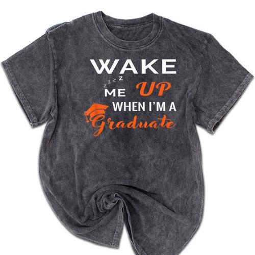 Graduation Shirt High School And College For Sleepy Graduate Mineral Wash Tshirts - Best Gift Smart