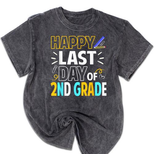 Happy Last Day Of 2nd Grade Shirt Cutie Graduation Mineral Wash Tshirts - Best Gift Smart