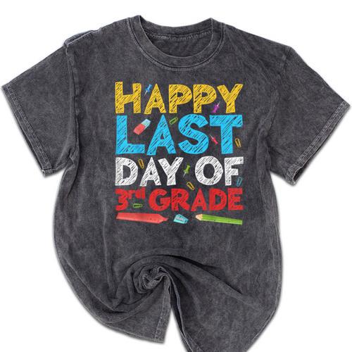 Happy Last Day Of 3rd Grade Shirt Third Grade Graduation Mineral Wash Tshirts - Best Gift Smart