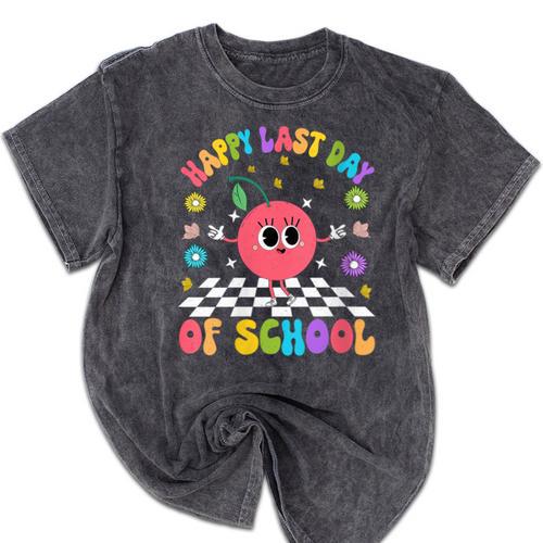 Happy Last Day Of School Student Graduation Mineral Wash Tshirts - Best Gift Smart