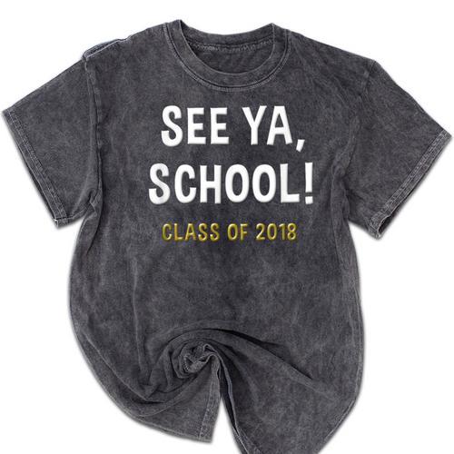 High School Graduation Class Of 2018 Shirt Mineral Wash Tshirts - Best Gift Smart