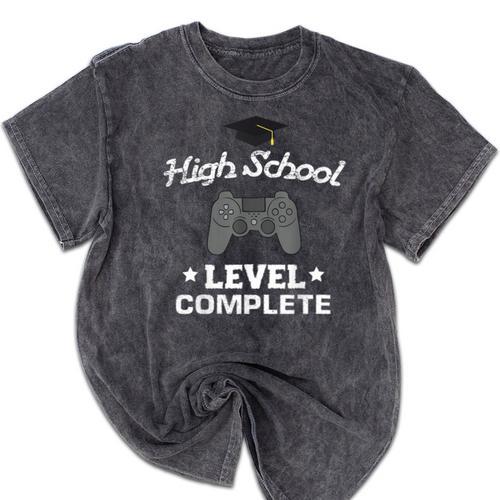High School Graduation Shirt Video Gamer Nerd Geek Game Mineral Wash Tshirts - Best Gift Smart