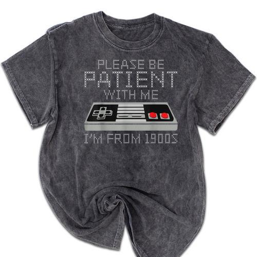 I'm From The 1900s Retro 90s Gaming Gamer Tee Mineral Wash Tshirts - Figerry