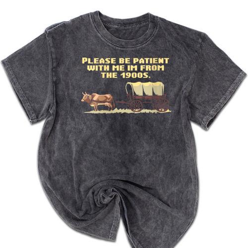 I'm From The 1900s Retro Wagon Mineral Wash Tshirts - Figerry