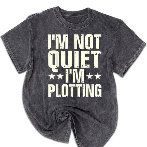 I'm Not Quiet I'm Plotting I Introvert Mineral Wash Tshirts - Raresse