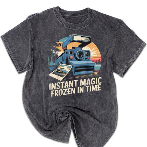 Instant Magic Frozen In Time Retro Camera Nostalgia Mineral Wash Tshirts - Figerry