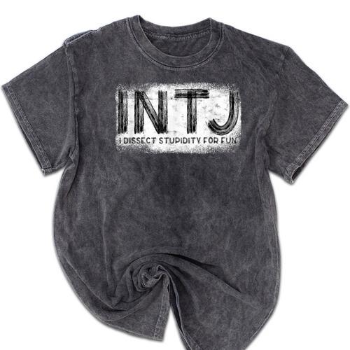 INTJ Personality Type Introvert INTJ Mineral Wash Tshirts - Raresse
