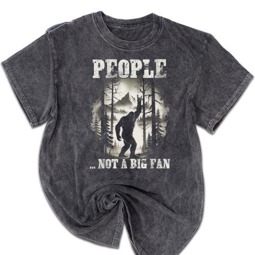 Introvert Bigfoot People Not A Big Fan Dad Joke Mineral Wash Tshirts - Raresse