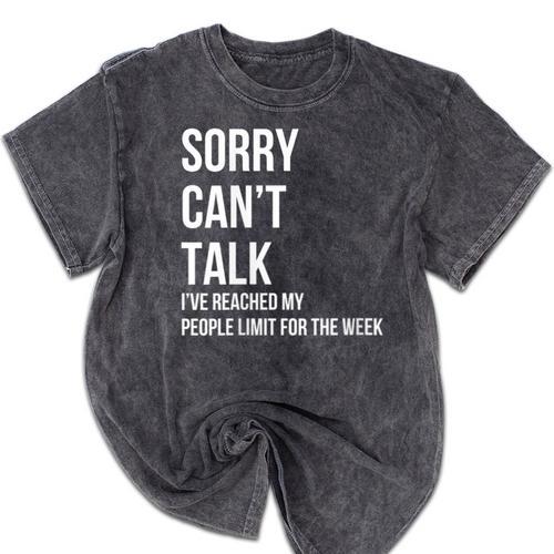 Introvert Can't Talk Reached People Limit For The Week Mineral Wash Tshirts - Raresse