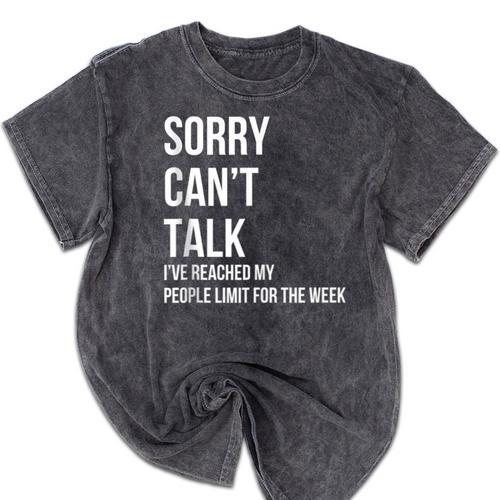 Introvert Can't Talk Reached People Limit For The Week Mineral Wash Tshirts - Raresse