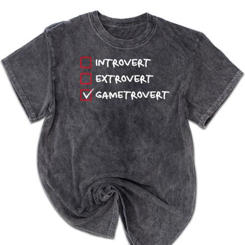 Introvert Gamer Gametrovert Video Game Lover 2025 Mineral Wash Tshirts - Raresse