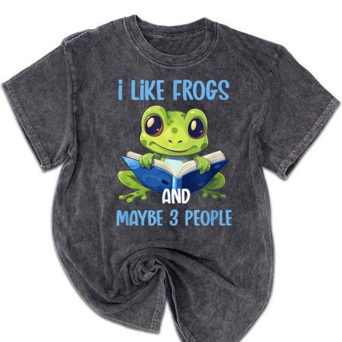 Introvert Herpetologists Amphibian Frog Lover Mineral Wash Tshirts - Raresse